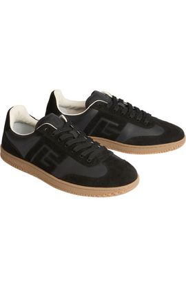 Balmain Balmain Swan suede and smooth leather trainers