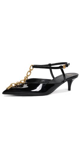 Balmain Balmain Sync Chain Kitten Slingbacks Noir