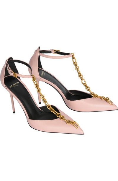 Balmain Balmain Sync Leather Stilettos With Pointed Toe