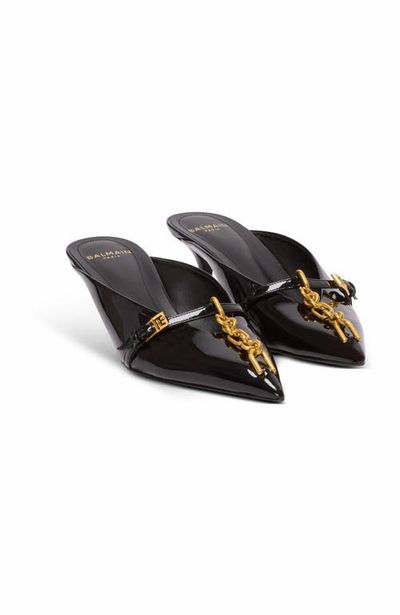 Balmain Balmain Sync Patent Leather Mules With Pointed Toe