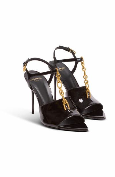 Balmain Balmain Sync Patent Leather Sandals With Heel