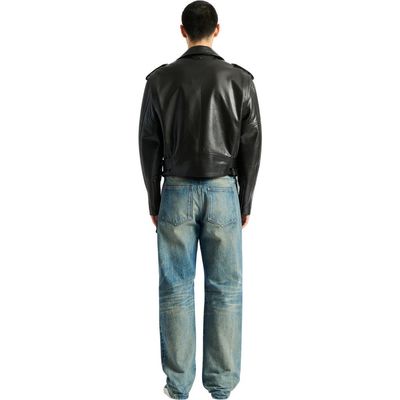 Balmain Balmain Textured leather biker jacket