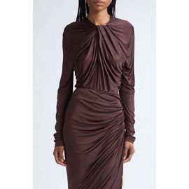 Balmain Balmain Twist Detail Long Sleeve Viscose Jersey Bodysuit