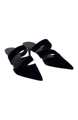 Balmain Balmain Velvet and Printed Patent Leather Mules
