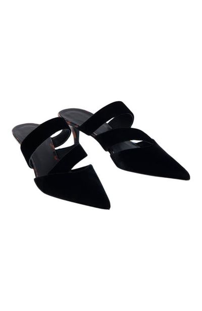 Balmain Balmain Velvet and Printed Patent Leather Mules