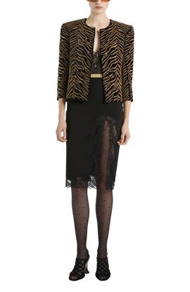 Balmain Balmain Velvet Jacket with Tiger Embroidery