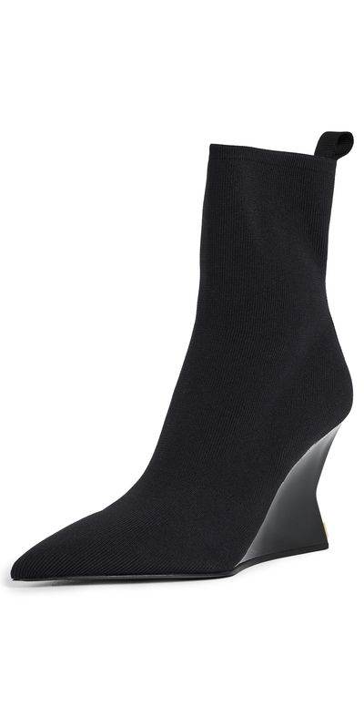 Balmain Balmain Wedge Knit Ankle Boots Noir