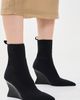 Balmain Balmain Wedge Knit Ankle Boots Noir - 3