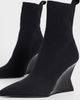 Balmain Balmain Wedge Knit Ankle Boots Noir - 5