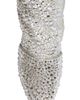Balmain Balmain Wedge Thigh-High Satin Boots with Crystals - 5