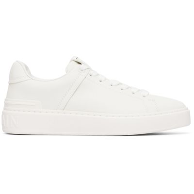 BALMAIN BALMAIN White B-Court Calfskin Sneakers