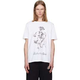 BALMAIN BALMAIN White 'Balmain Flower' Print T-shirt