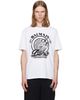 BALMAIN BALMAIN White 'Balmain' Quilted Flock T-shirt - 1