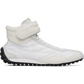BALMAIN BALMAIN White Racing Mid-Top Sneakers