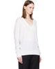 BALMAIN BALMAIN White V-Neck Light Sweater - 2