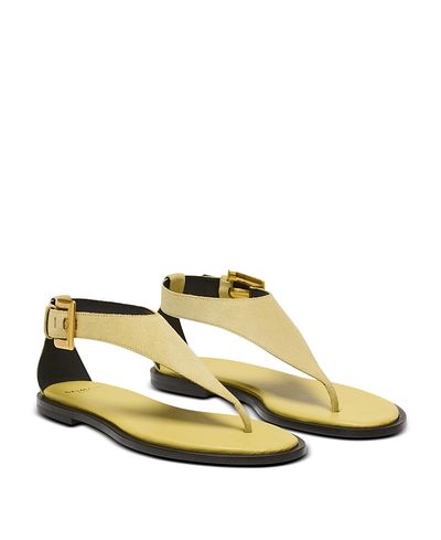Balmain Balmain Women's Anthem Flat Toe-Post Sandals in Suede