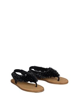 Balmain Balmain Women's Flat Sandals in Suede and Beads