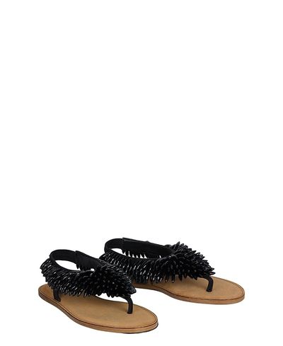 Balmain Balmain Women's Flat Sandals in Suede and Beads