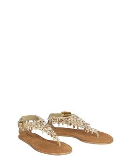 Balmain Balmain Women's Flat Sandals in Suede, Cotton and Beads