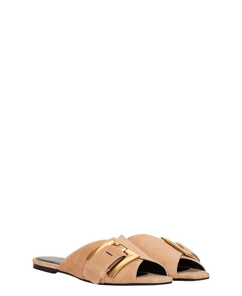 Balmain Balmain Women's Flat Suede Leather Anthem Mules