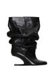 Balmain Balmain Women's No Wedge Textured Leather Ankle Boots - 3