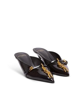 Balmain Balmain Women's Sync Patent Leather Mules with Pointed Toe