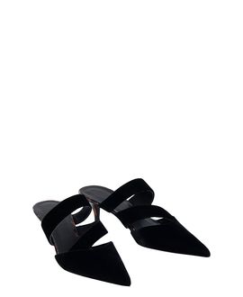 Balmain Balmain Women's Velvet and Printed Patent Leather Mules