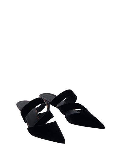 Balmain Balmain Women's Velvet and Printed Patent Leather Mules