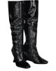 Balmain Balmain Women's Wedge Boots in Crinkled Patent Leather - 1