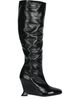 Balmain Balmain Women's Wedge Boots in Crinkled Patent Leather - 3