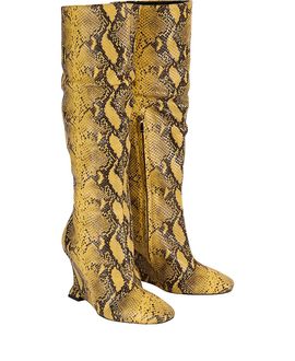 Balmain Balmain Women's Wedge Boots in Python-Effect Leather