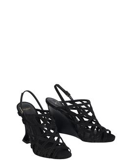 Balmain Balmain Women's Wedge Cage Sandals in Suede