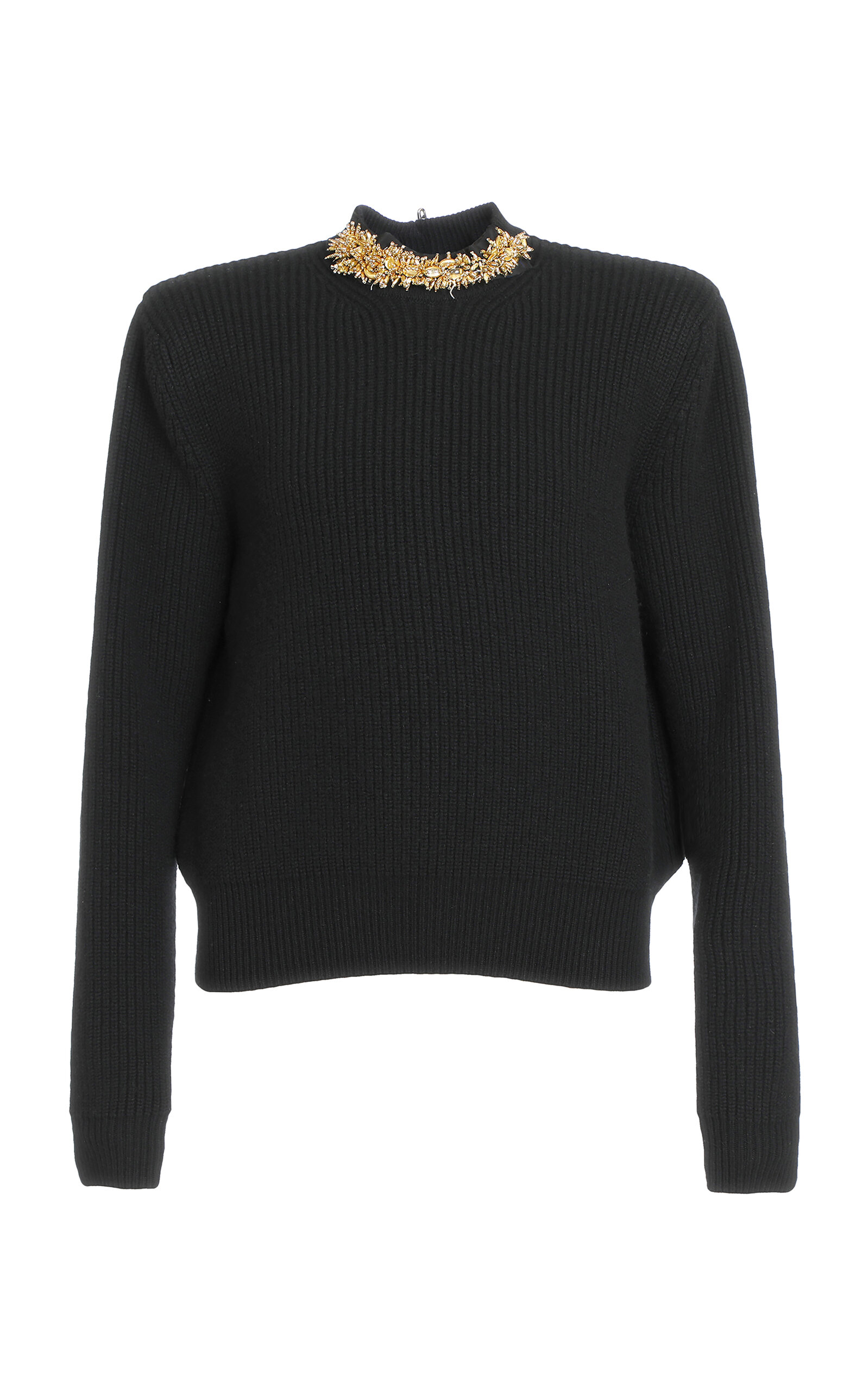Balmain Balmain WoolCashmere Embellished Collar Sweater