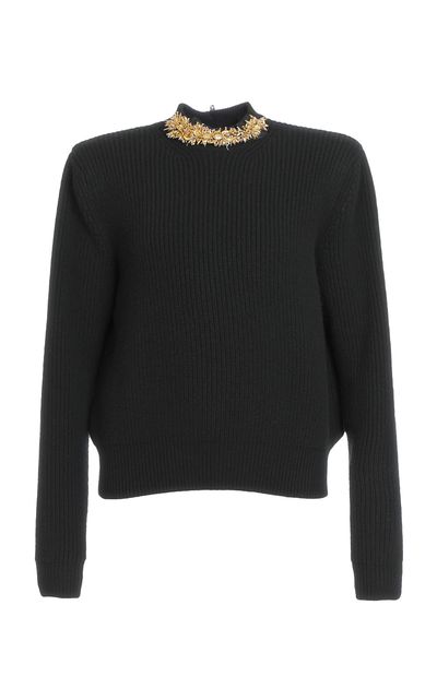 Balmain Balmain WoolCashmere Embellished Collar Sweater