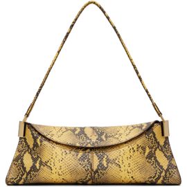 BALMAIN BALMAIN Yellow & Black 64-83 Small Python-Effect Leather Bag