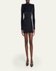 Balmain Baroque Velvet Strong-Shoulder Long-Sleeve Mini Dress - 2