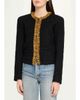 Balmain Beaded Metallic Tweed Collarless Jacket - 4
