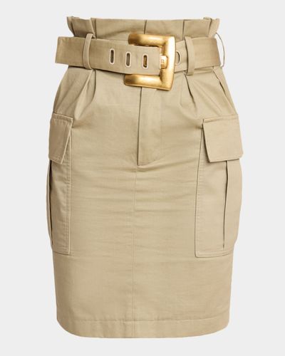 Balmain Belted Cargo Pencil Skirt
