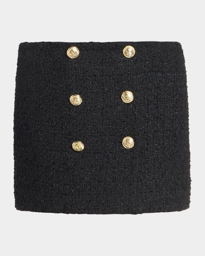 Balmain Buttoned Tweed Mini Skirt