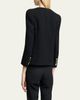 Balmain Collarless Tweed Fitted Jacket - 3