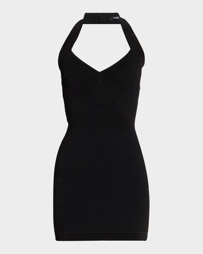 Balmain Compact Knit Halter Mini Dress