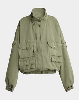Balmain Cotton Twill Oversized Bomber Jacket