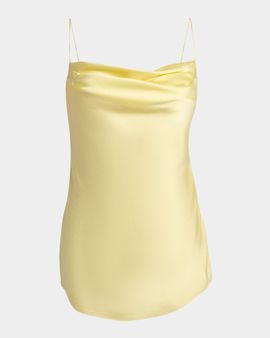 Balmain Cowl-Neck Satin Cami Top