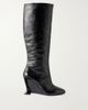 BALMAIN Crinkled-leather knee boots - 1