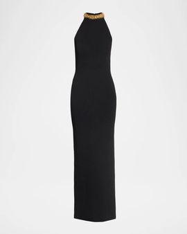 Balmain Embellished Compact Knit Maxi Dress