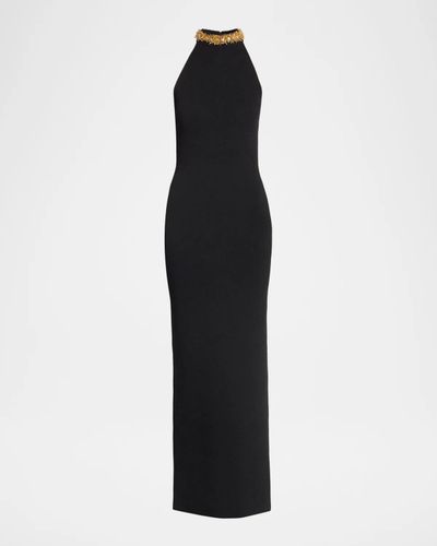 Balmain Embellished Compact Knit Maxi Dress