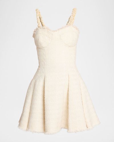 Balmain Embroidered Tweed Bustier Mini Dress