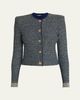 Balmain Glittered Tweed Buttoned Cardigan - 1