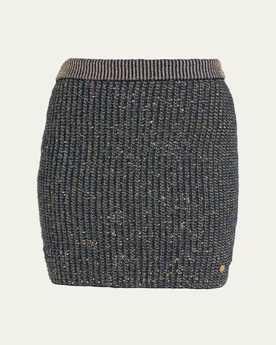 Balmain Glittered Tweed Mini Pencil Skirt