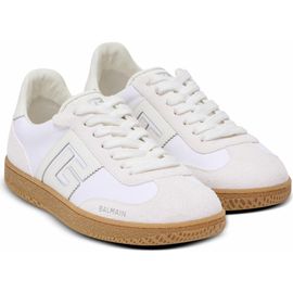 Balmain Leather And Canvas Balmain Swan Trainers